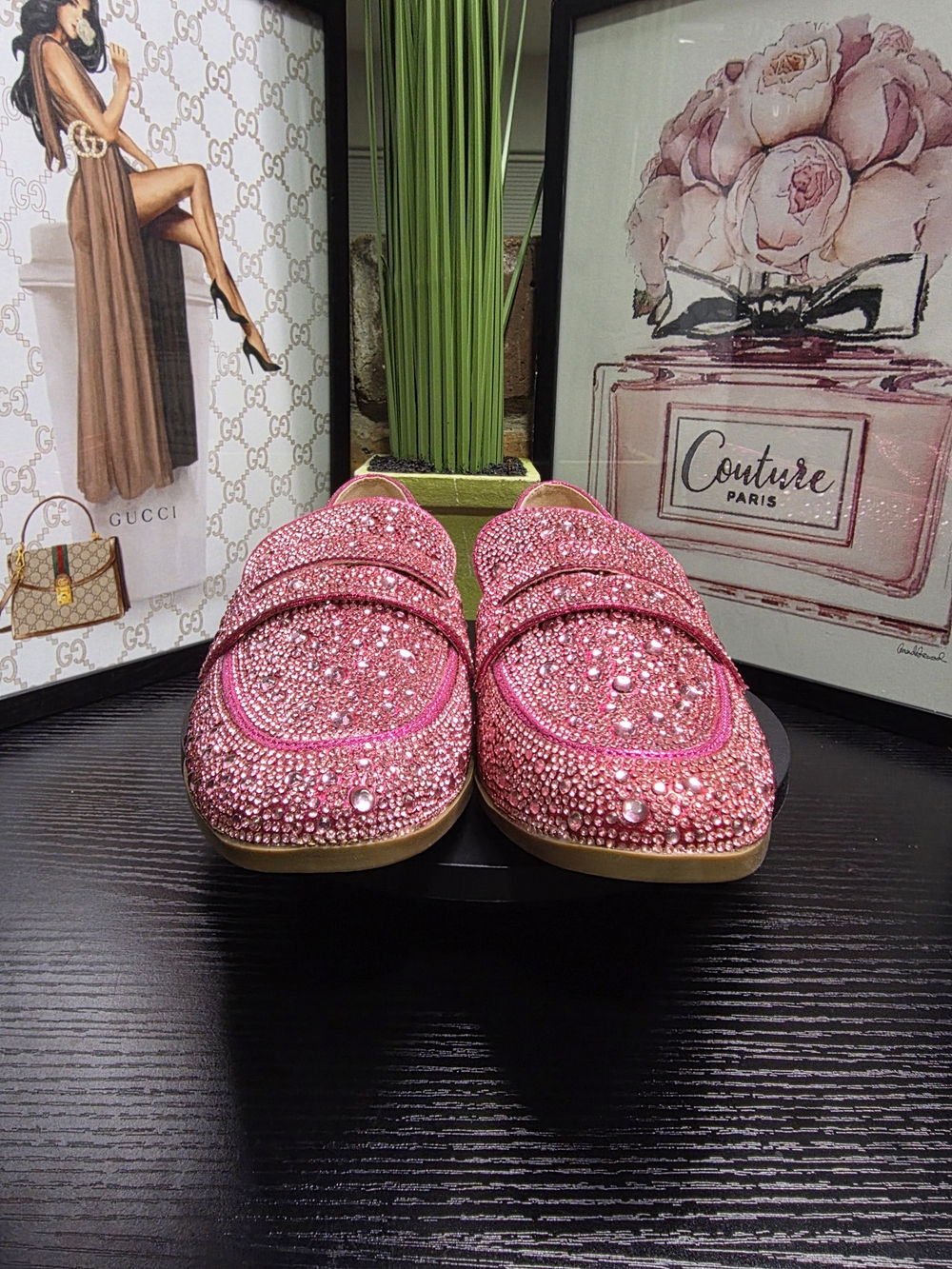Sugar Pink Crystal Embellished Loafers - Picture 4 of 8